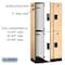 Salsbury Industries Wardrobe Locker, 36" W, 18" D, 76" H, (3) Wide, (6) Openings, Maple 32368MAP - alternate 3