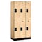 Salsbury Industries Wardrobe Locker, 36" W, 18" D, 76" H, (3) Wide, (6) Openings, Maple 32368MAP - alternate 2
