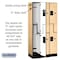 Salsbury Industries Wardrobe Z Locker, 36" W, 18" D, 76" H, (3) Wide, (6) Openings, Maple 37368MAP - alternate 3