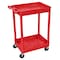 Zoro Select Utility Cart with Deep Lipped Plastic Shelves, 300 lb Load Capacity, 2 Shelves, 24 in L, 18 in W RDSTC11RD - alternate 2