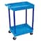 Zoro Select Utility Cart with Deep Lipped Plastic Shelves, 300 lb Load Capacity, 2 Shelves, 24 in L, 18 in W BUSTC11BU - alternate 2