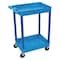 Zoro Select Utility Cart with Deep Lipped Plastic Shelves, 300 lb Load Capacity, 2 Shelves, 24 in L, 18 in W BUSTC11BU - alternate 1