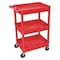 Zoro Select Utility Cart with Deep Lipped Plastic Shelves, 300 lb Load Capacity, 3 Shelves, 24 in L, 18 in W RDSTC111RD - alternate 1