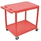 Luxor Utility Cart with Lipped Plastic Shelves, 300 lb Load Capacity, 2 Shelves, 24 in L, 18 in W RDSTC22RD - alternate 1