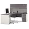 Bestar L Shaped Desk L-Shape Workstation, 82.9" D X 65.9" H, 71.1" W X Melamine, Slate/Sandstone 93859-59 - alternate 2