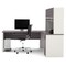 Bestar L Shaped Desk L-Shape Workstation, 82.9" D X 65.9" H, 71.1" W X Melamine, Slate/Sandstone 93859-59 - alternate 3