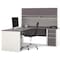 Bestar L Shaped Desk L-Shape Workstation, 82.9" D X 65.9" H, 71.1" W X Melamine, Slate/Sandstone 93859-59 - alternate 1