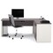 Bestar L Shaped Desk L-Shape Workstation, 82.9" D X 30.4" H, 71.1" W X Melamine, Slate/Sandstone 93862-59 - alternate 5