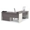 Bestar L Shaped Desk L-Shape Workstation, 82.9" D X 30.4" H, 71.1" W X Melamine, Slate/Sandstone 93862-59 - alternate 4