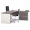 Bestar L Shaped Desk L-Shape Workstation, 82.9" D X 30.4" H, 71.1" W X Melamine, Slate/Sandstone 93862-59 - alternate 1