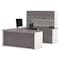 Bestar U Shaped Desk U-Shape Workstation, 92.6" D X 65.9" H, 71.1" W X Melamine, Slate/Sandstone 93863-59 - alternate 4
