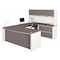 Bestar U Shaped Desk U-Shape Workstation, 92.6" D X 65.9" H, 71.1" W X Melamine, Slate/Sandstone 93863-59 - alternate 1