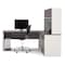 Bestar L Shaped Desk L-Shape Workstation, 82.9" D X 65.9" H, 71.1" W X Melamine, Slate/Sandstone 93867-59 - alternate 3