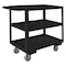 Zoro Select Utility Cart with Lipped Metal Shelves, Steel, 1,200 lb Load Capacity, 3 Shelves, 54 1/2 in L RSC-183033-3-4PU-08T - alternate 1