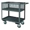 Zoro Select Utility Cart with See-Through Ventilated Walls & Lipped Metal Shelves, Steel, 2 Shelves, 42 in L RSC12-EX1830-2-5PO-95 - alternate 1