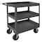 Zoro Select Utility Cart with Deep Lipped Metal Shelves, Steel, 3,600 lb Load Capacity, 3 Shelves, 37 in L RSC3-1830-3-3.6K-95 - alternate 1