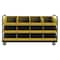 Zoro Select 14 ga. Steel, Plastic (Bins) Horizontal Rack-Style Bin Cart, 77-5/16" D x 48 1/2 in H x 19 in W TBR-187847-12B-5PU-95 - alternate 1