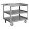 Zoro Select Corrosion-Resistant Utility Cart with Single-Side Flush Metal Shelves, Stainless Steel, 3 Shelves SRSC1618303FLD5PU - alternate 1