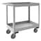 Zoro Select Corrosion-Resistant Utility Cart with Deep Lipped Metal Shelves, Stainless Steel, 2 Shelves SRSC32016302ALU4PU - alternate 1