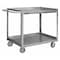 Zoro Select Corrosion-Resistant Utility Cart with Single-Side Flush Metal Shelves, Stainless Steel, 2 Shelves SRSC2016302FLD4PU - alternate 1