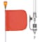 Checkers Warning Whip, White Whip, Orange Flag, Fiber Glass, Hot Plug with 12 in Pigtail, Lamp Socket FS6L-QD-O - alternate 6