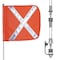 Checkers Warning Whip, White Whip, Orange Flag, Fiber Glass, Split Pole FS8-SPQD-O - alternate 1