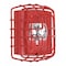 Safety Technology International Wire Cage, Steel, Flush Mount, 6 1/8 in W x 7 3/8 in H x 3 3/8 in D, Red STI-9705-R - alternate 1