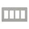 Lutron Designer Wall Plates, Number of Gangs: 4 Thermoset, Gloss Finish, Gray CW-4-GR - alternate 1