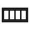 Lutron Designer Wall Plates, Number of Gangs: 4 Thermoset, Gloss Finish, Black CW-4-BL - alternate 1