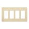 Lutron Designer Wall Plates, Number of Gangs: 4 Thermoset, Gloss Finish, Ivory CW-4-IV - alternate 1