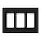 Lutron Designer Wall Plates, Number of Gangs: 3 Gloss Finish, Black CW-3-BL - alternate 1