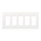 Lutron Designer Wall Plates, Number of Gangs: 5 Thermoset, Gloss Finish, White CW-5-WH - alternate 1