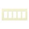 Lutron Designer Wall Plates, Number of Gangs: 5 Thermoset, Gloss Finish, Almond CW-5-AL - alternate 1