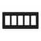 Lutron Designer Wall Plates, Number of Gangs: 5 Thermoset, Gloss Finish, Black CW-5-BL - alternate 1