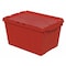Akro-Mils Attached Lid Container, 12 gal Volume Cap., 21 1/2 in L, 15 1/4 in W, 12 1/2 in H, Red 39120RED - alternate 1