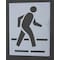 Rae Pavement Stencil, Symbol, Crossing, 54 in Character Height, Not Applicable Font, Polyethylene STL-116-5030 - alternate 1