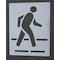 Rae Pavement Stencil, Symbol, Crossing, 54 in Character Height, Not Applicable Font, Polyethylene STL-108-5030 - alternate 1