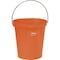 Vikan 3 1/4 gal Round Bucket, 12-3/4 in H, 12 4/5 in Dia, Orange, Polypropylene/Stainless Steel 56867 - alternate 4