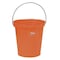 Vikan 3 1/4 gal Round Bucket, 12-3/4 in H, 12 4/5 in Dia, Orange, Polypropylene/Stainless Steel 56867 - alternate 1