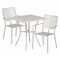 Flash Furniture 28" Square Lt Gray Steel Patio Table w/ 2 Chairs CO-28SQ-02CHR2-SIL-GG - alternate 1