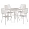 Flash Furniture 28 in Square Patio Table With 4 Chairs, Light Gray, Steel CO-28SQ-02CHR4-SIL-GG - alternate 1