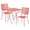 Flash Furniture 28" Square Coral Steel Folding Table w/ 2 Chairs CO-28SQF-02CHR2-RED-GG - alternate 1