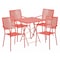 Flash Furniture 28" Square Coral Steel Folding Table w/ 4 Chairs CO-28SQF-02CHR4-RED-GG - alternate 1