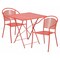 Flash Furniture 28" Square Coral Steel Folding Table w/ 2 Chairs CO-28SQF-03CHR2-RED-GG - alternate 1