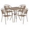 Flash Furniture 28" Square Gold Steel Patio Table with 4 Chairs CO-28SQ-03CHR4-GD-GG - alternate 1