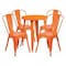 Flash Furniture Round 24" W, 24" L, 29" H, Metal, Orange CH-51080TH-4-18CAFE-OR-GG - alternate 1