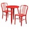Flash Furniture Round 24" W, 24" L, 29" H, Metal, Red CH-51080TH-2-18VRT-RED-GG - alternate 1