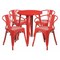 Flash Furniture Round 24" W, 24" L, 29" H, Metal, Red CH-51080TH-4-18ARM-RED-GG - alternate 1