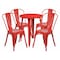 Flash Furniture Round 24" W, 24" L, 29" H, Metal, Red CH-51080TH-4-18CAFE-RED-GG - alternate 1