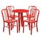 Flash Furniture Round 24" W, 24" L, 29" H, Metal, Red CH-51080TH-4-18VRT-RED-GG - alternate 1